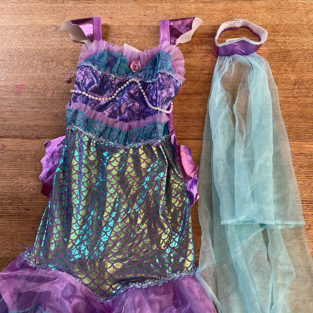 Blue & Purple Mermaid Princess Halloween Costume Size 7-8